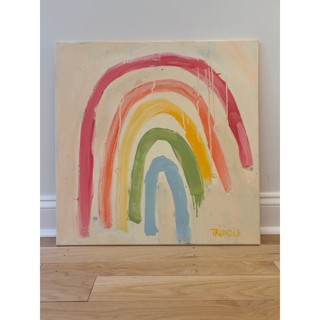 Abstract Sarah Trudle, Contemporary Abstract Rainbow Painting, "She's Like a Rainbow" For Sale - Image 3 of 5