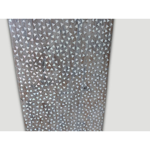 Andrianna Shamaris Shell Inlaid Teak Wood Frame Mirror For Sale - Image 11 of 18