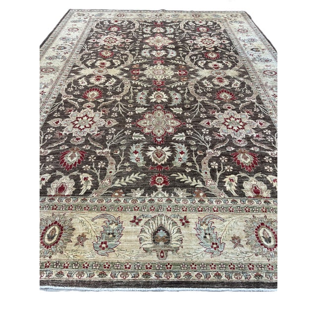 Afghan Oushak Wool Rug 9’10” X 13’10” For Sale - Image 4 of 5