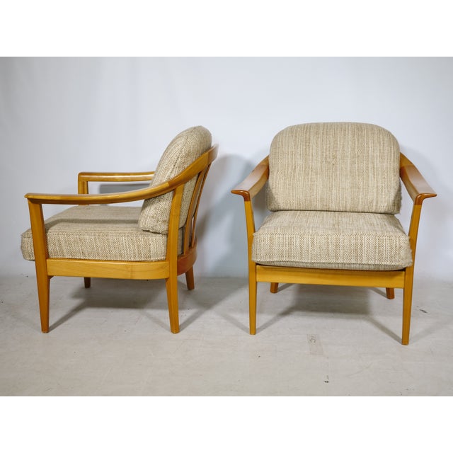 1970s Mid-Century Cherry Wood Club Chairs by Klaus Warzecha for Wilhelm Knoll, 1970s, Set of 2 For Sale - Image 5 of 10