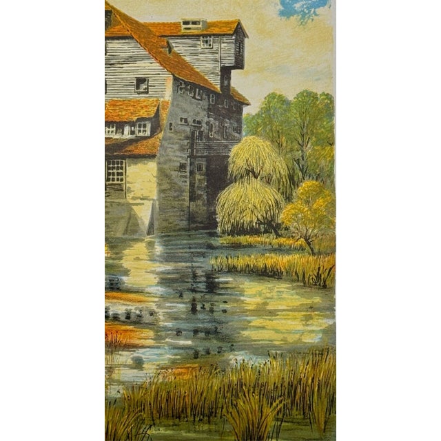 Paper Mid 20th Century Alex Packham Artist's Proof of Beautiful Two Story 19th Century English Mill For Sale - Image 7 of 12