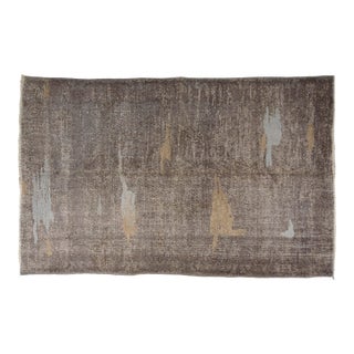 Mid 20th Century Earthy Beige & Soft Blue Accents Rug For Sale