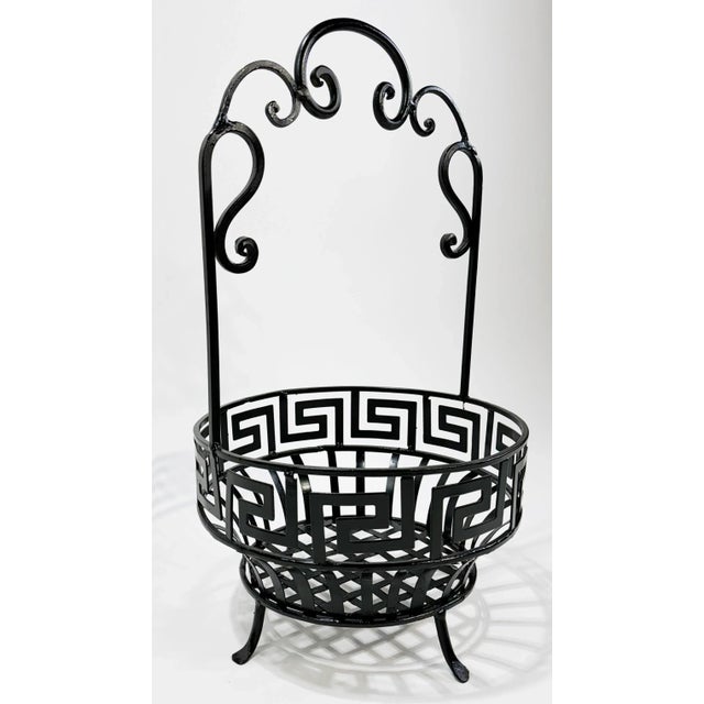 Late 20th Century Vintage Iron Greek Key Fruit Bowl For Sale - Image 5 of 7