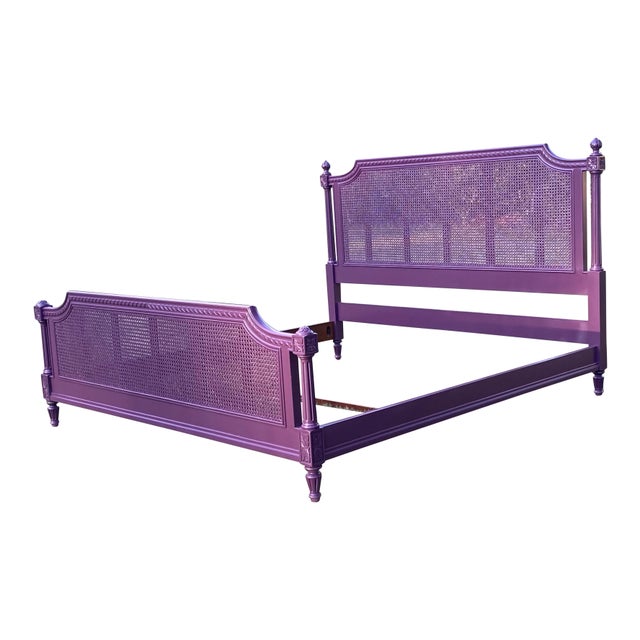 Late 20th Century Newly Lacquered French Style Bed by Ethan Allen, King