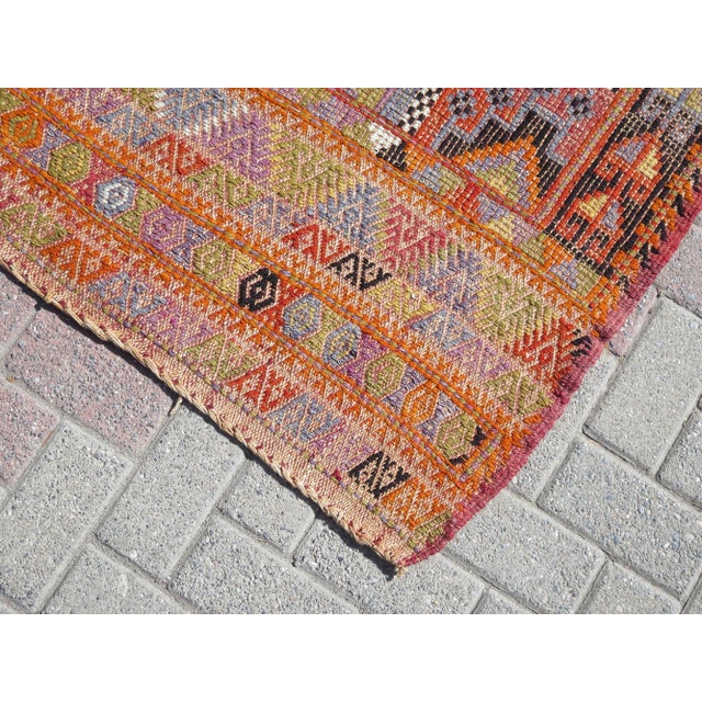 Vintage Turkish Handmade Kilim Boho Area Rugs For Sale - Image 6 of 11