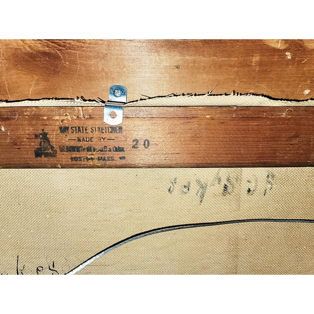 Blue FIne Art Oil Painting by s.d. Gilchrist Sykes, c.1944 For Sale - Image 8 of 9