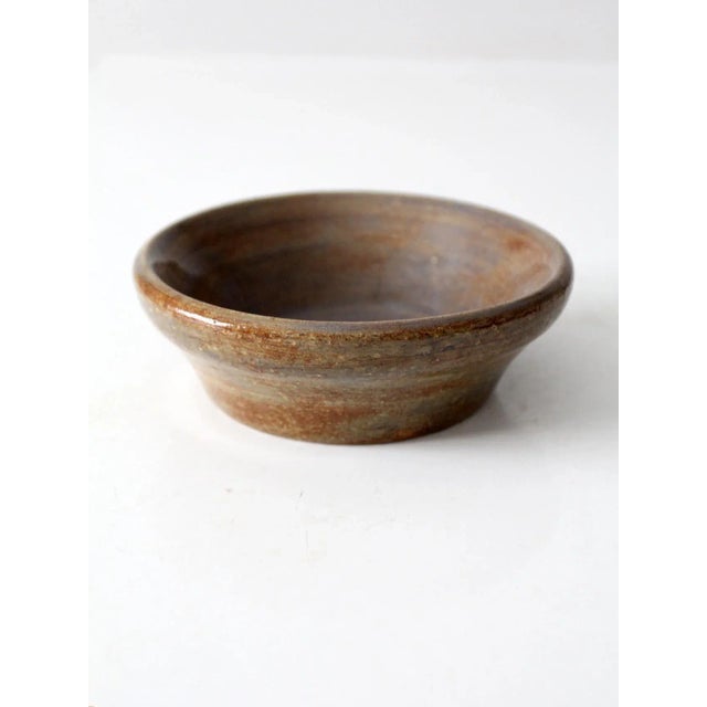 Brown Vintage Studio Pottery Bowl For Sale - Image 8 of 11