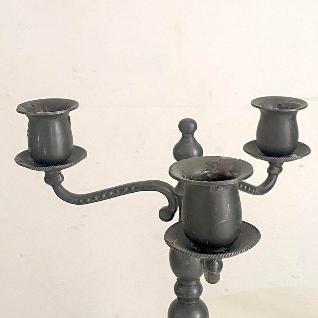 Metal Tin Candlesticks, 1890s, Set of 2 For Sale - Image 7 of 10