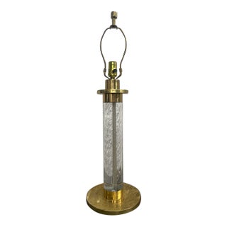 Fredrick Cooper Lucite Brass Lamp Karl Springer Charles Hollis Jones Style For Sale