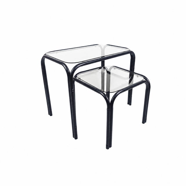 Vintage Glass Side Tables, 1980s, Set of 2 For Sale - Image 11 of 11