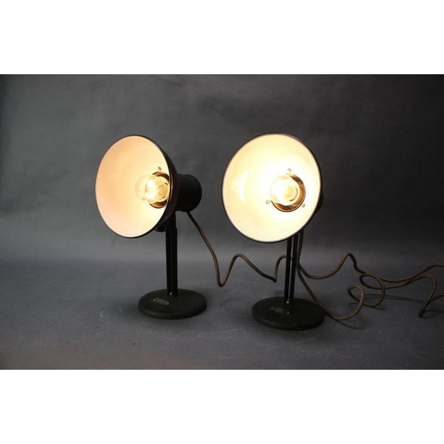 Industrial Adjustable Desk Lamps, Former Czechoslovakia, 1955, Set of 2 For Sale - Image 16 of 18