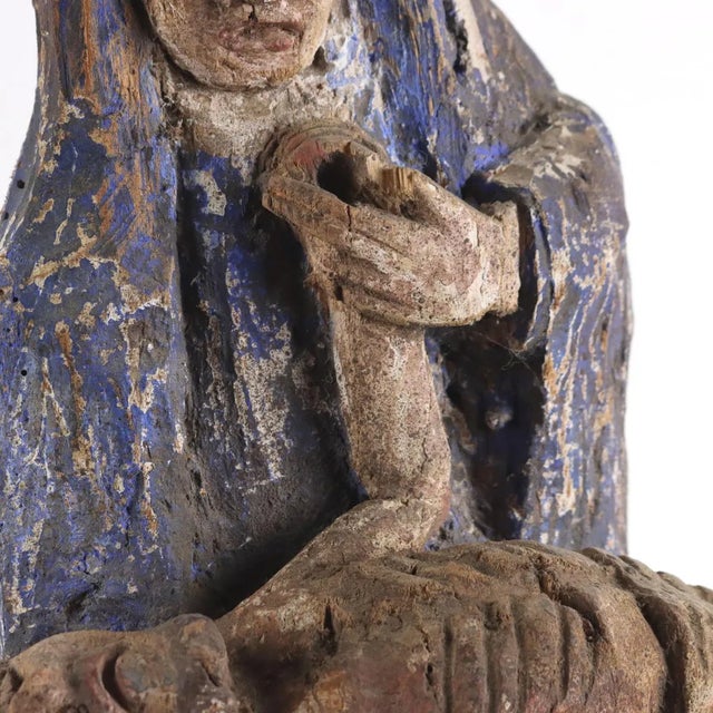 La Pietà Wooden Sculpture For Sale - Image 4 of 11