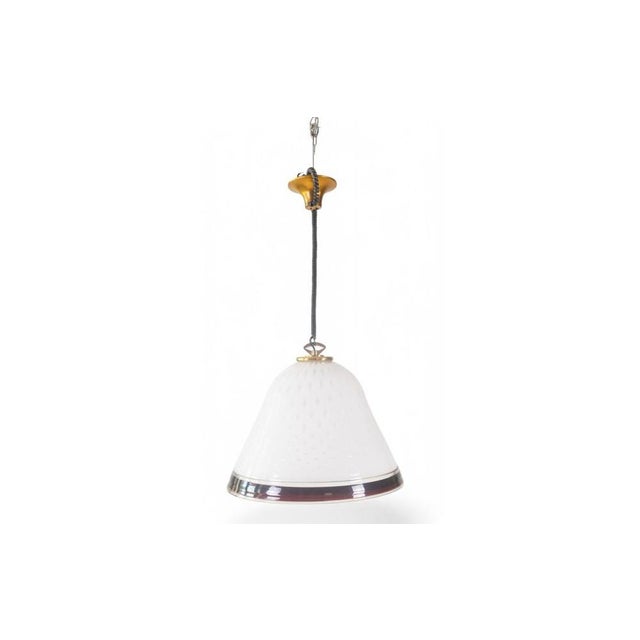 Black Murano Cased Glass Pendant Lamp with Ruby Trim, Italy, 1960s For Sale - Image 8 of 8