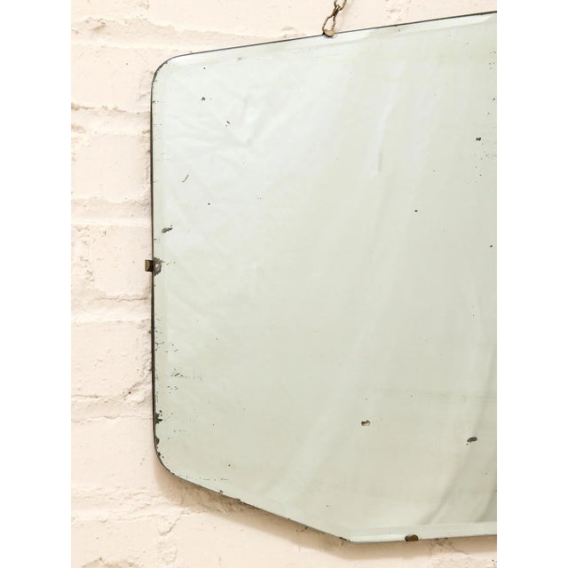 Glass Vintage Art Deco Frameless Beveled Mirror For Sale - Image 7 of 8