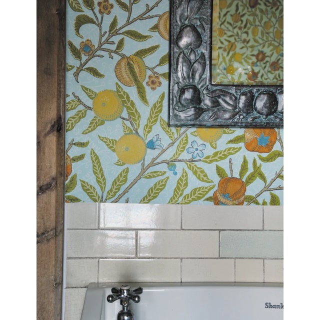 English Morris & Co Fruit Wallpaper in Sky - a Sample For Sale - Image 3 of 3