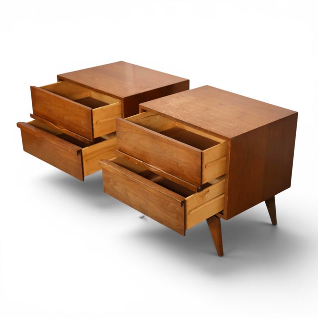 Tobago Vintage Mid Century Modern Pair of Nightstands C. 1960s, Attributed For Sale - Image 10 of 12