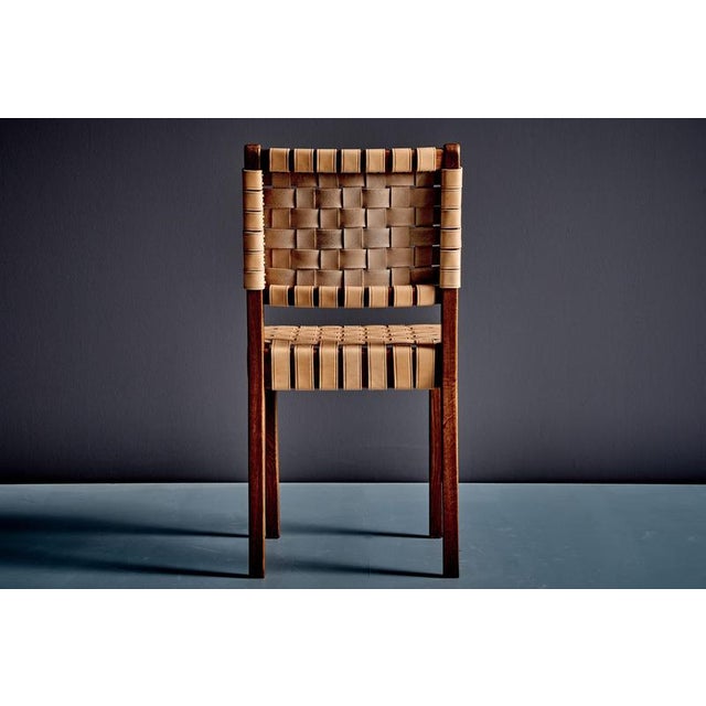 Wood Oak Chairs with Leather Webbing by Jens Risom for Knoll, France, 1950s, Set of 2 For Sale - Image 7 of 15