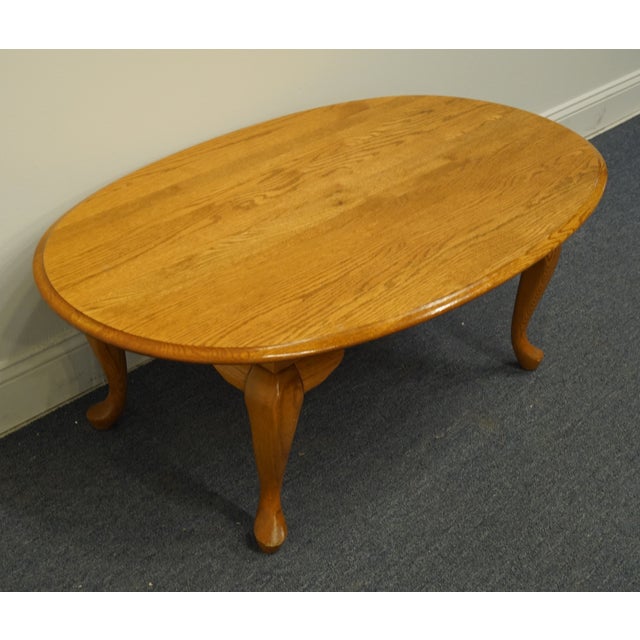Broyhill Furniture Solid Oak Country French 46" Oval Accent Coffee