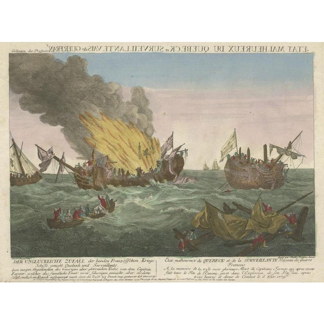 Famous Battle Near Ushant Between the French and British, Paper For Sale - Image 4 of 6