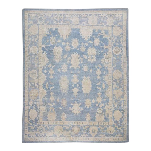 Oriental Hand Knotted Rug Turkish Oushak 14'2" x 17'10" For Sale