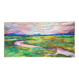 Original Oil Pastel Landscape Painting For Sale