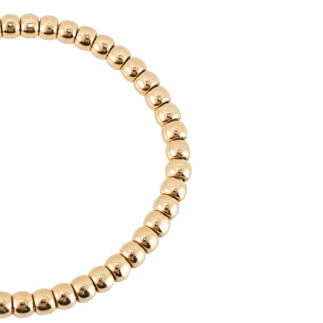 Early 21st Century Ladies 14k Yellow Gold Flexible Beads Link Bracelet For Sale - Image 5 of 8