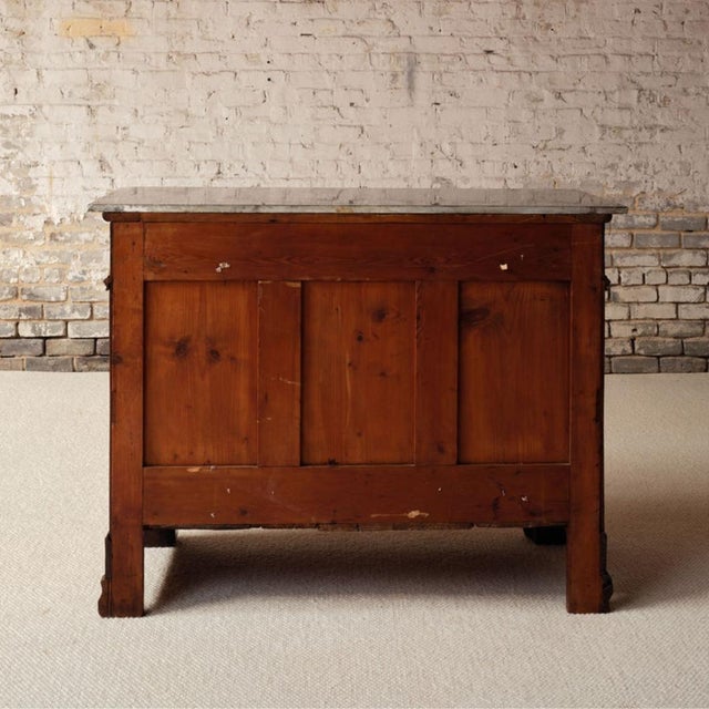 19th Century 19th Century French Walnut Chest of Drawers With Marble Top For Sale - Image 5 of 14