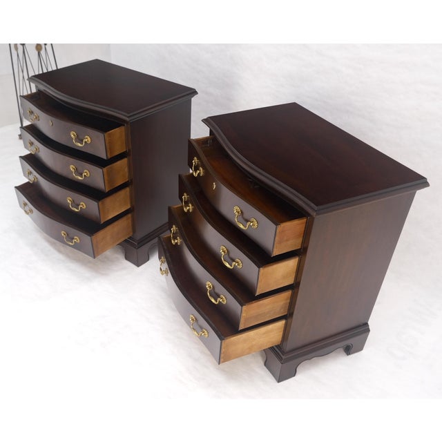 Pair Banded Top 4 Drawers 31" High Small Chests End Tables Night Stands MINT For Sale - Image 10 of 16