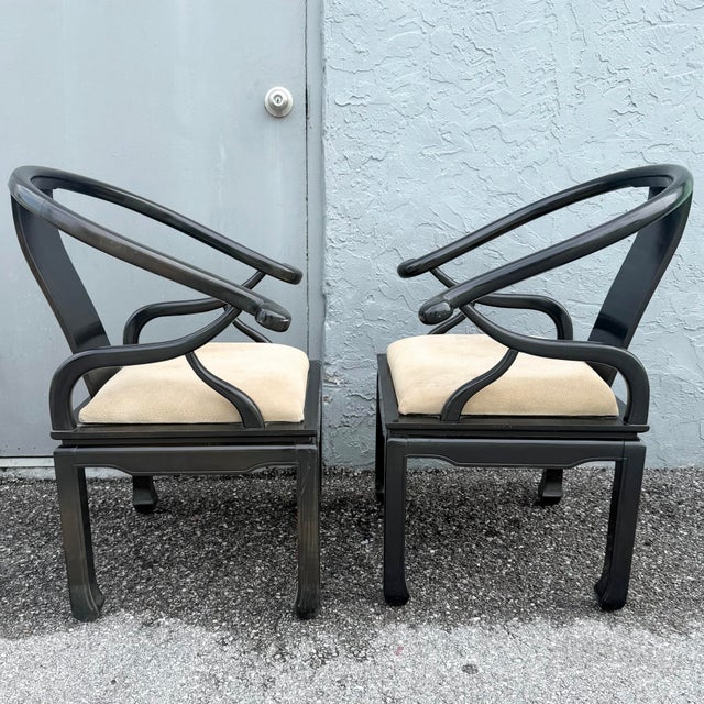 Jame Mont Style Horseshoe Chairs - A Pair For Sale - Image 4 of 10