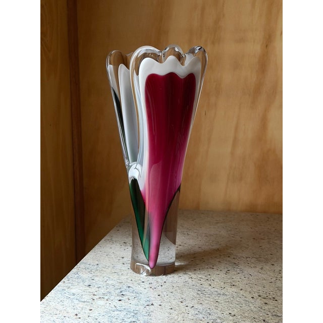Coquille Vase in Art Glass from Flygsfors, Sweden, 1950s-1960s For Sale - Image 11 of 14