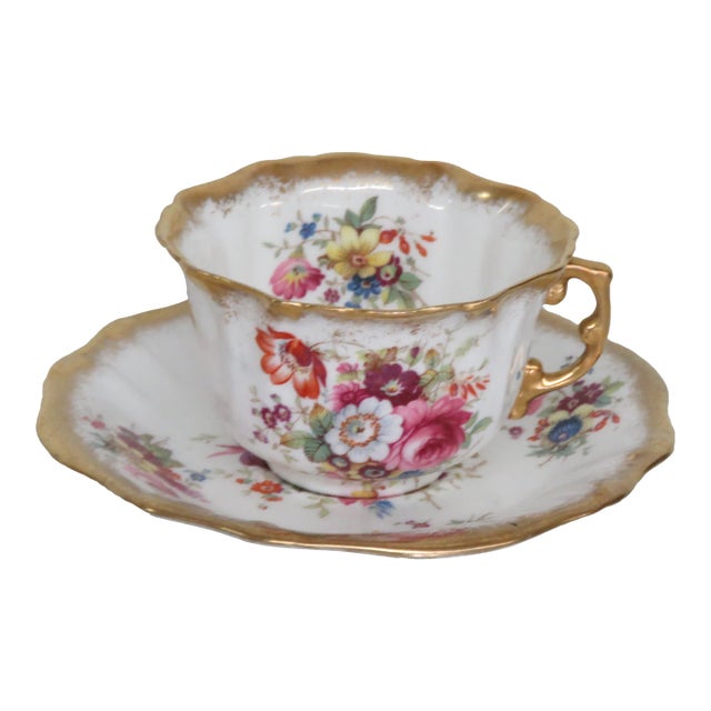 Hammersley Bone China England カップ＆ソーサー Vintage Hammersley Bone China Floral Tea Cup and Saucer Set