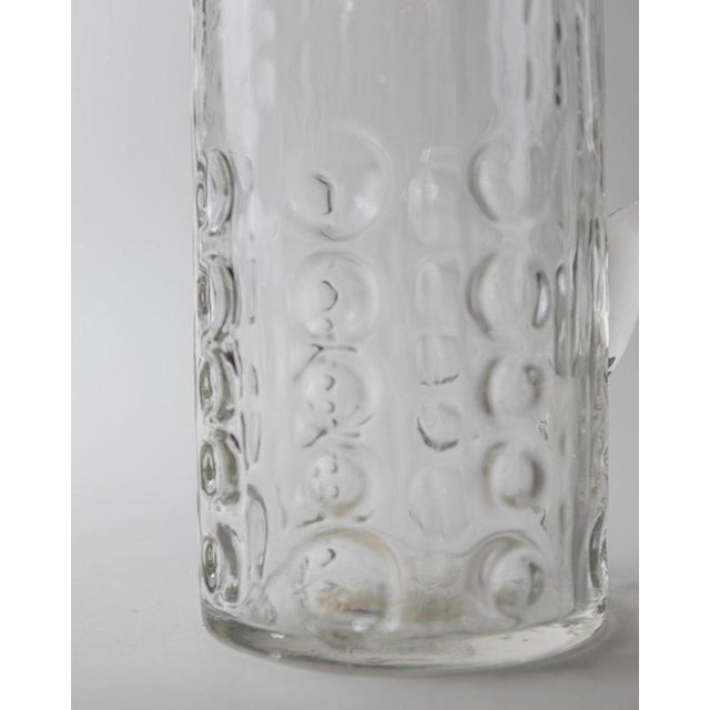 Mid-Century Sculptural Hand-Blown Bubble Glass Pitcher, Belgium, 1970s For Sale - Image 9 of 11