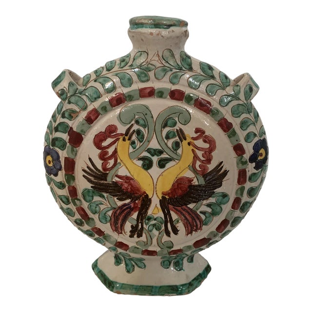 Mid 20th Century Hand Painted Vase, Made in Italy For Sale