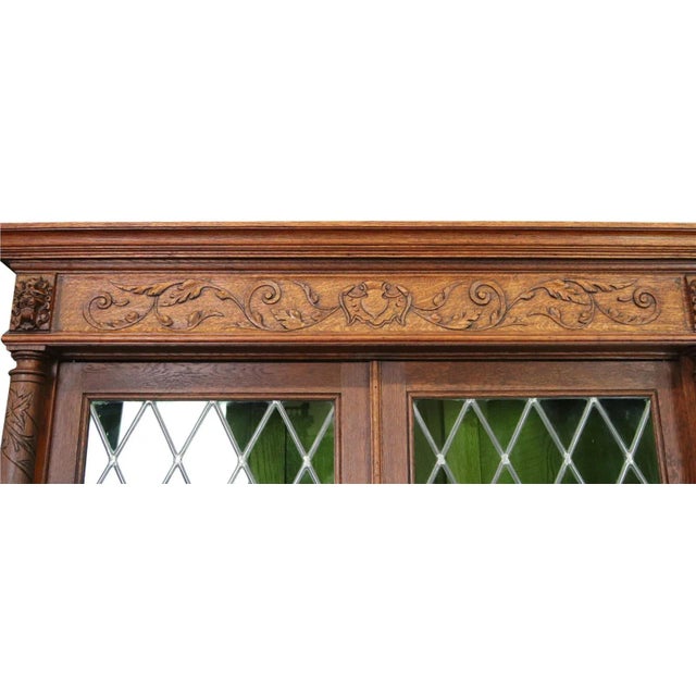 Renaissance Bookcase Mechelen Renaissance Oak Vintage 1930 For Sale - Image 3 of 11