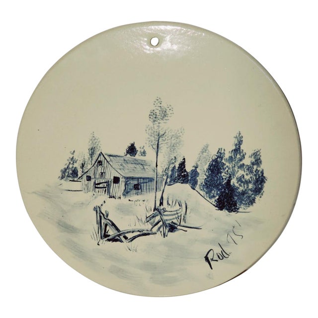 Vintage Rural Landscape Made by Marshall Pottery For Sale