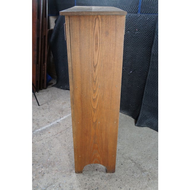 Antique Farmhouse Oak Pierced Tin Star Pie Safe Kitchen Cupboard Cabinet 51" For Sale - Image 12 of 12