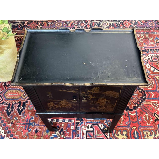 Small Painted Fir Wood Sideboard with Asian Decoration, 1950s For Sale - Image 13 of 16