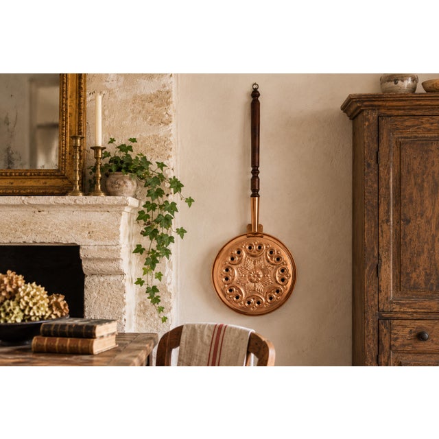 Wood Vintage French L. Lecellier Villedieu Copper Bed Warmer / Decorative Wall Object, 1960s For Sale - Image 7 of 18