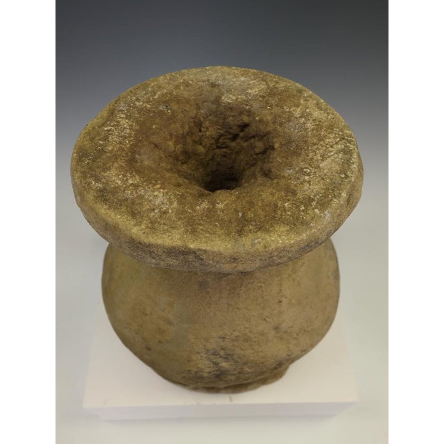 Beige Early 18th Century Primitive Hand-Carved York Stone Garden Planter by Unknown for Unknown, 1750 For Sale - Image 8 of 14