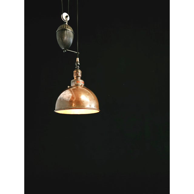 1960s Victorian Era Single Pulley Ceiling Lamp For Sale - Image 10 of 10