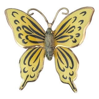 Mid Century Ronoi Butterfly Brooch 12k Gold Filled For Sale