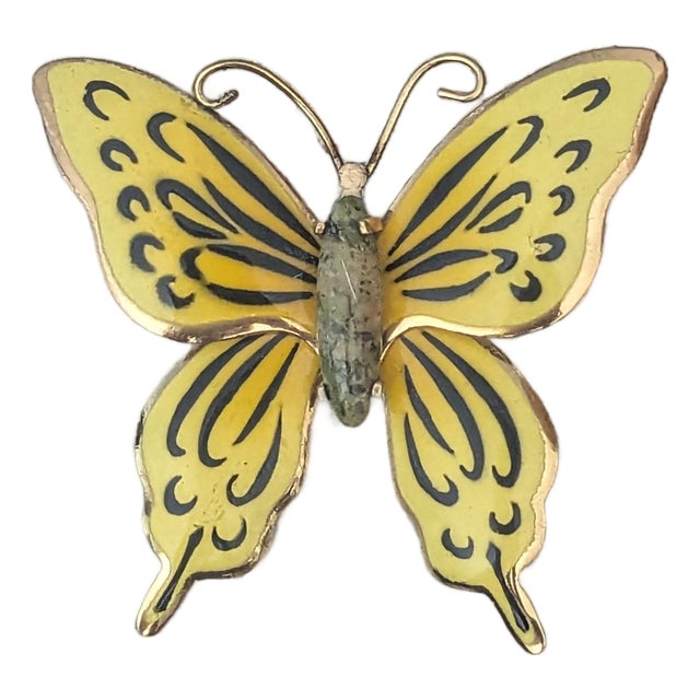 Mid Century Ronoi Butterfly Brooch 12k Gold Filled For Sale