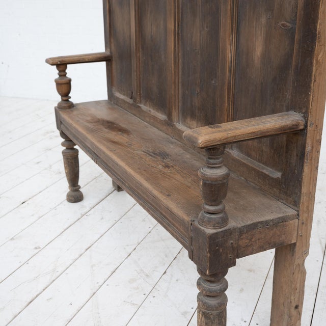 Tan Antique Wooden Bench, Early 20th Century For Sale - Image 8 of 11