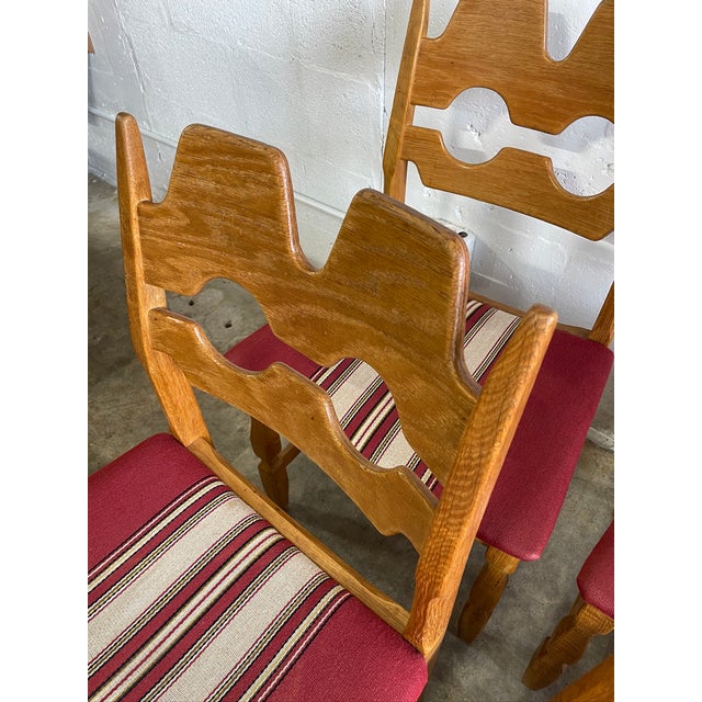 Henning Kjaernulf Oak Razorbacks Dining Chairs Primitive Brutalist Oak For Sale In Miami - Image 6 of 10