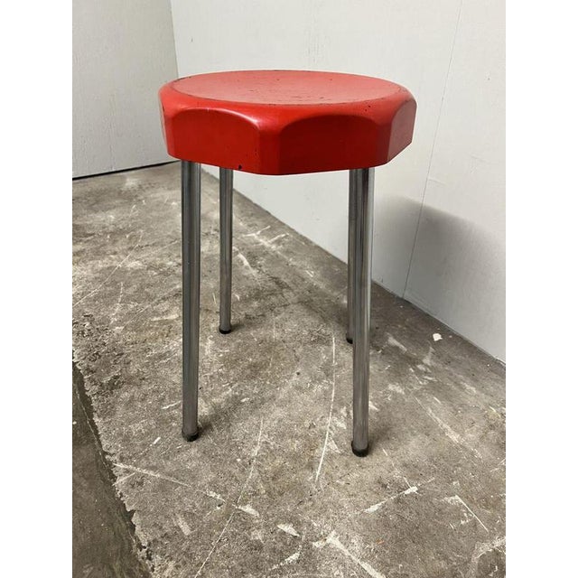Mid-Century Stool from Vynco Lux, Belgium, 1960s For Sale - Image 3 of 4