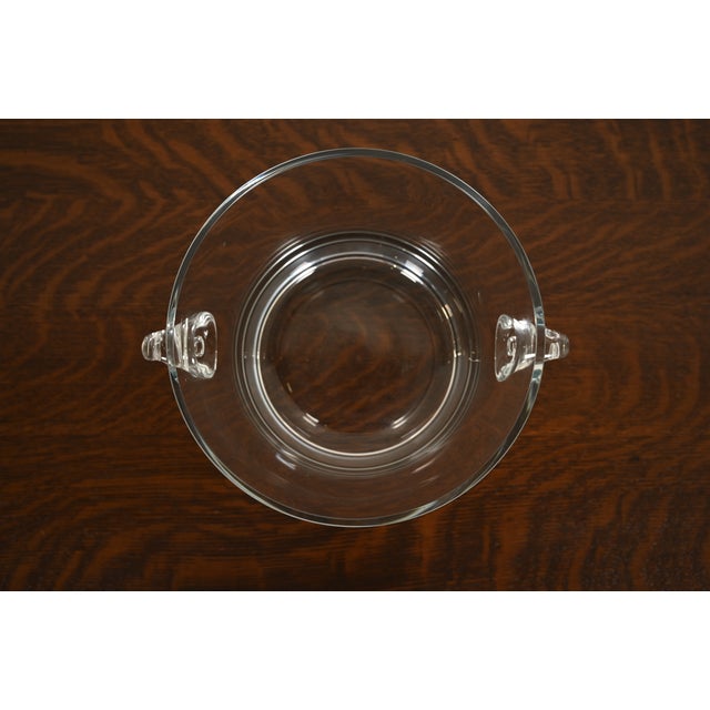 Late 20th Century Tiffany & Co. Modern Clear Crystal Champagne Ice Bucket With Scrolled Handles For Sale - Image 11 of 15