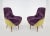 Set of Vintage Wooden Armchairs in Purple and Green Velvet For Sale - Image 11 of 11