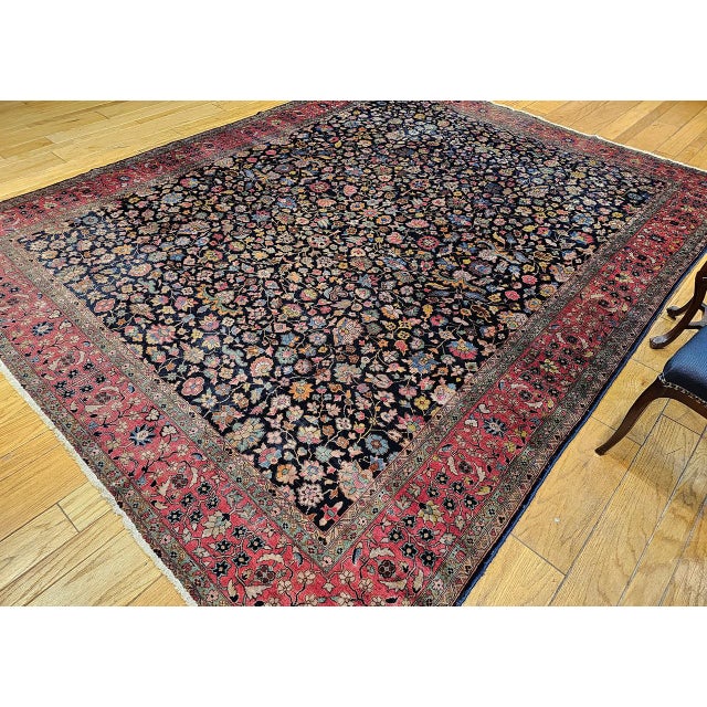 Antique Indian Agra Rug, Handwoven Wool, Allover Floral Design, 9' x 12' For Sale - Image 4 of 13