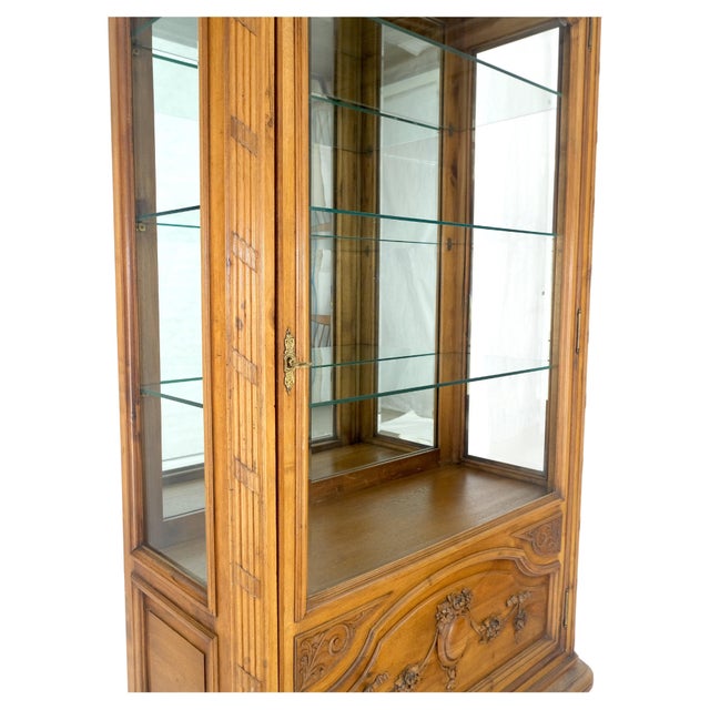 Italian Carved Wood Compact One Door Compact Vitrine Display Cabinet MINT