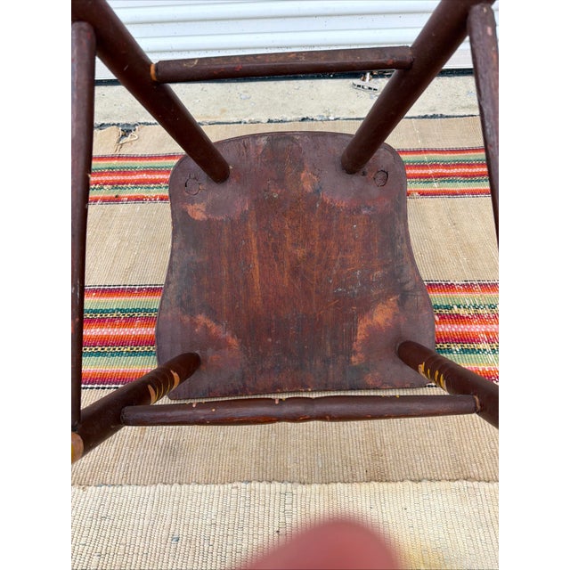 Antique Paint Decorated Pennsylvania Kitchen Windsor Side Chair For Sale - Image 17 of 17